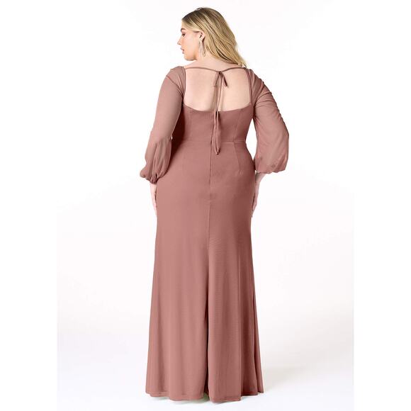 AZAZIE CHARISSA Cedar Rose Sheath Corset Pleated Mesh Stretch Dress - Picture 6 of 9